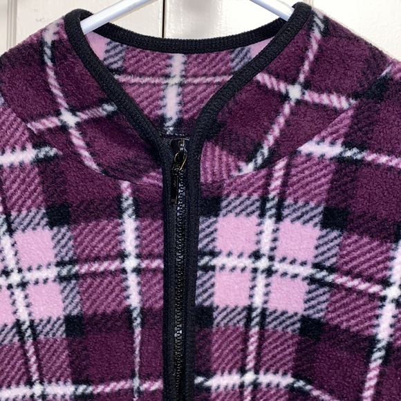 Crossroads Woman 1X Purple White Plaid Half Zip Up Sweater - Picture 4 of 13